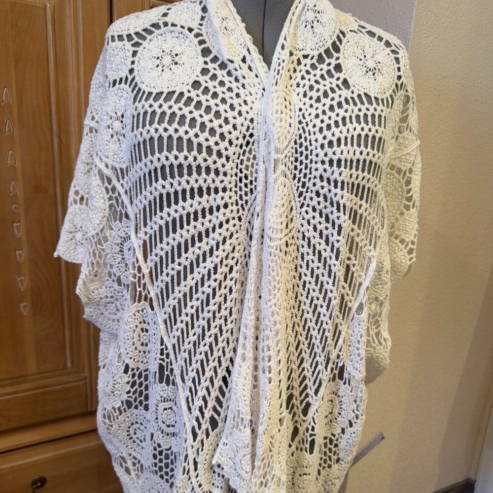 Soft Surroundings crochet lace wrap.